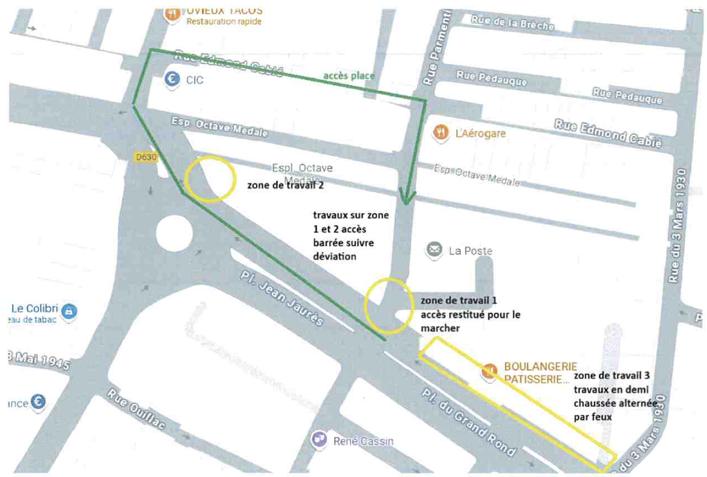 Travaux grand rond et octave medale